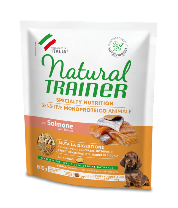 SPECIALTY NUTRITION SENSITIVE MONOPROTEICO ANIMALE NO GLUTEN SMALL&TOY PUPPY&JUNIOR WITH SALMON AND WHOLE CEREALS