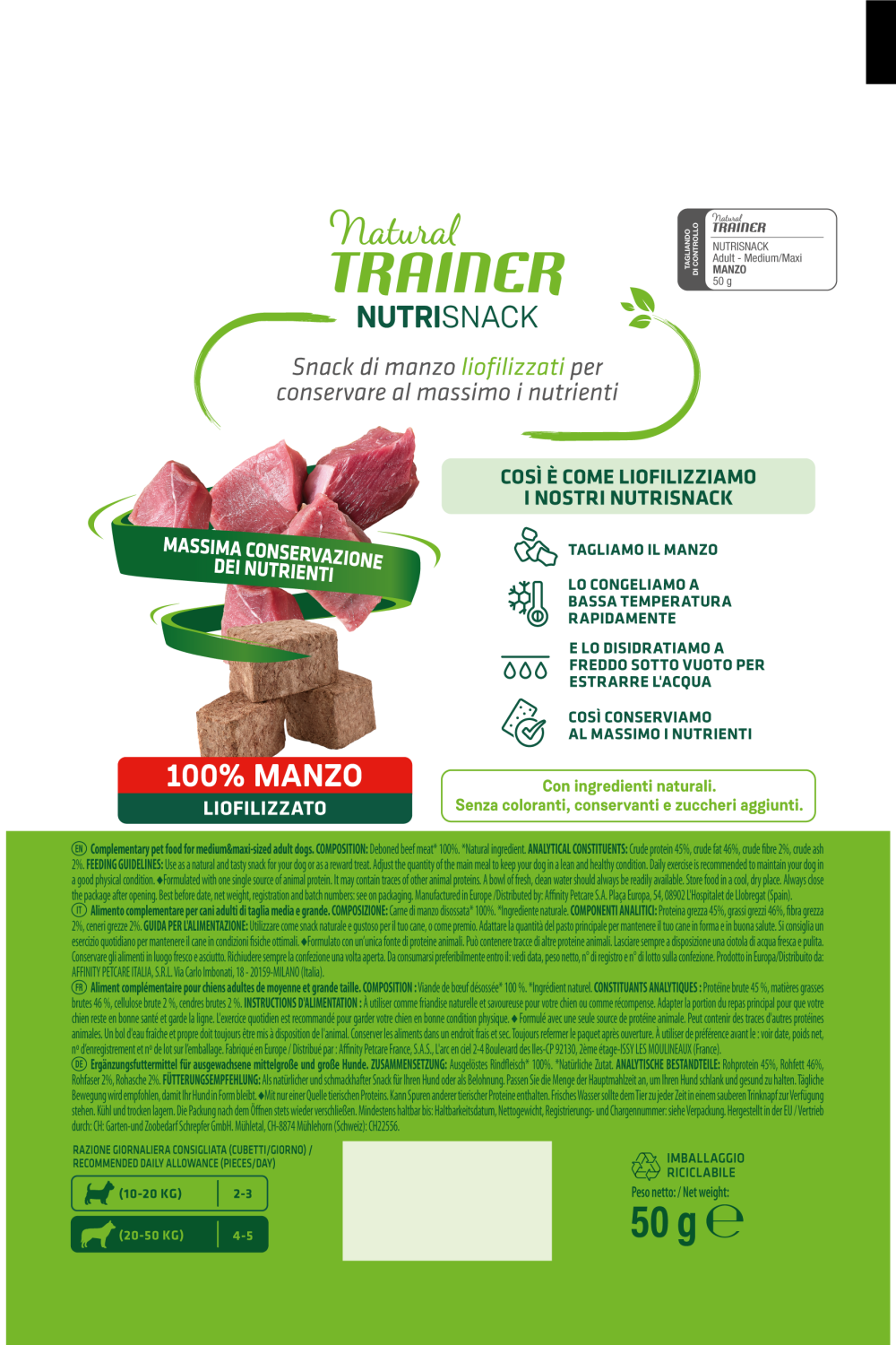 NUTRISNACK LIOFILIZZATO CON MANZO