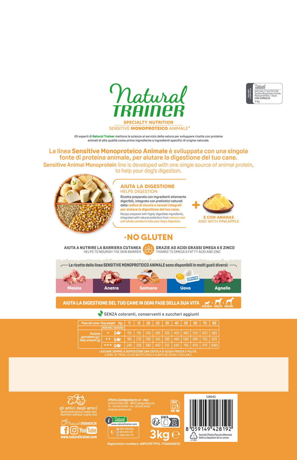 SPECIALTY NUTRITION SENSITIVE MONOPROTEICO ANIMALE MEDIUM&MAXI ADULT WITH RABBIT 