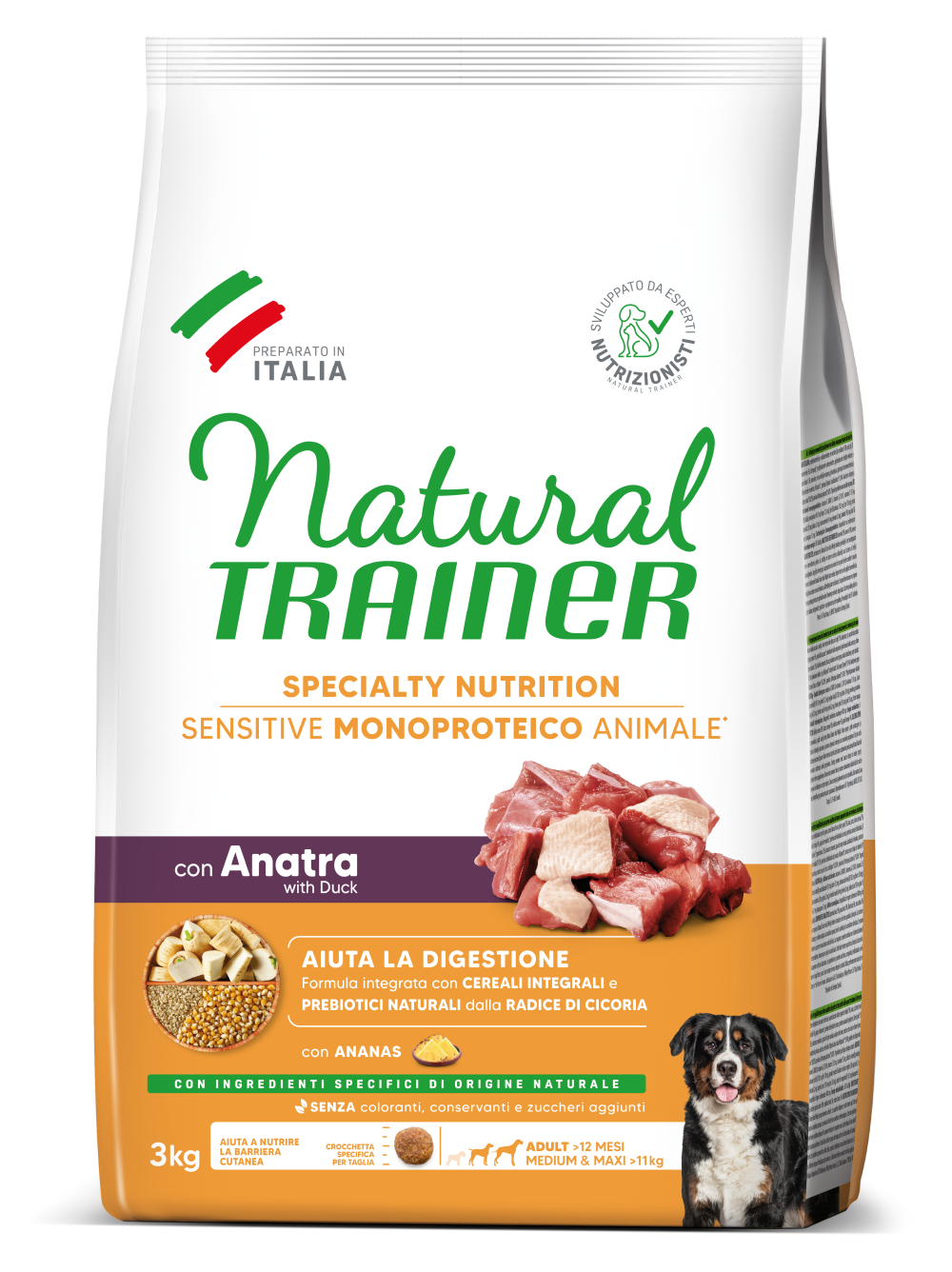 SPECIALTY NUTRITION SENSITIVE MONOPROTEICO ANIMALE NO GLUTEN MEDIUM&MAXI ADULT WITH DUCK AND WHOLE CEREALS