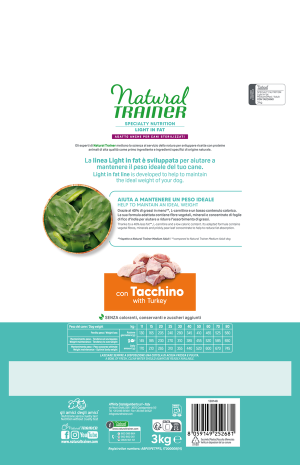 SPECIALTY NUTRITION LIGHT IN FAT MEDIUM&MAXI ADULT WITH TURKEY