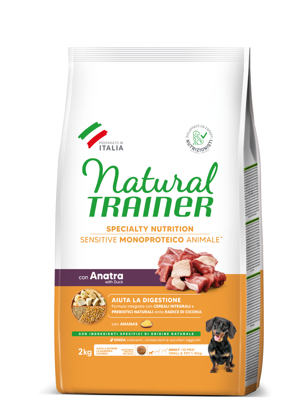 SPECIALTY NUTRITION SENSITIVE MONOPROTEICO ANIMALE NO GLUTEN SMALL&TOY ADULT WITH DUCK AND WHOLE CEREALS