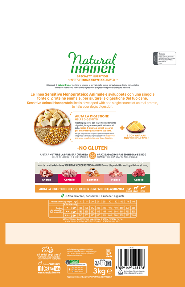 SPECIALTY NUTRITION SENSITIVE MONOPROTEICO ANIMALE  MEDIUM&MAXI ADULT WITH EGG 