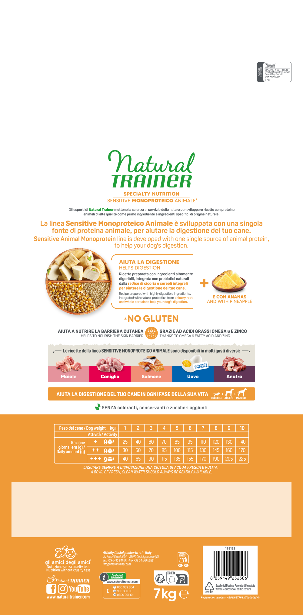 SPECIALTY NUTRITION SENSITIVE MONOPROTEICO ANIMALE NO GLUTEN SMALL&TOY ADULT WITH LAMB AND WHOLE CEREALS