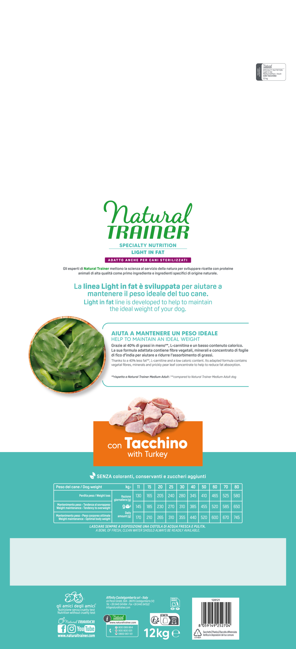 SPECIALTY NUTRITION LIGHT IN FAT MEDIUM&MAXI ADULT CON PAVO