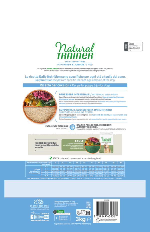 DAILY NUTRITION MAXI PUPPY&JUNIOR WITH FRESH CHICKEN