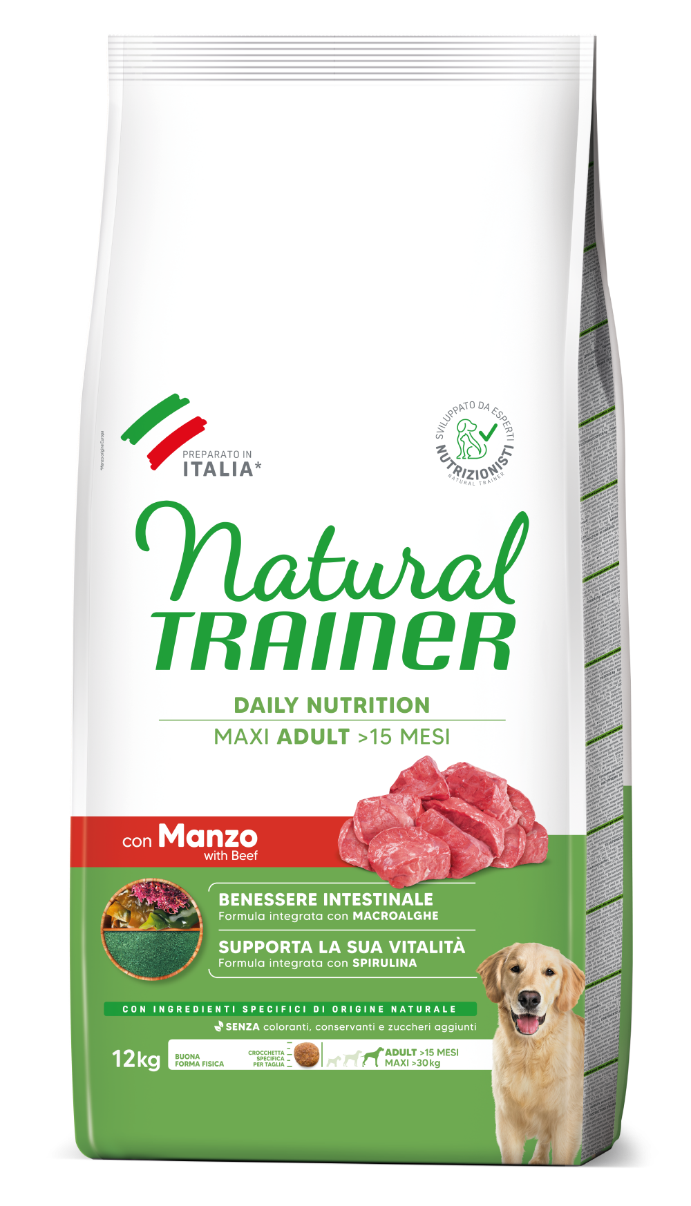 NATURAL TRAINER CANE DAILY NUTRITION MAXI ADULT CON MANZO