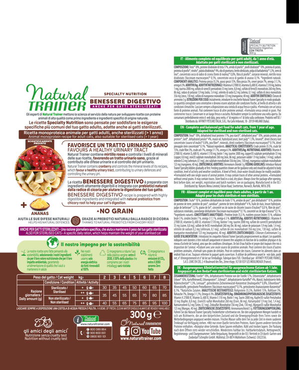 SPECIALTY NUTRITION BENESSERE DIGESTIVO ANIMAL MONOPROTEIN FORMULA WITH TROUT