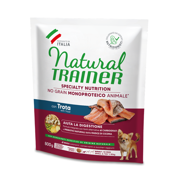 SPECIALTY NUTRITION NO GRAIN MONOPROTEICO ANIMALE SMALL&TOY ADULT WITH TROUT