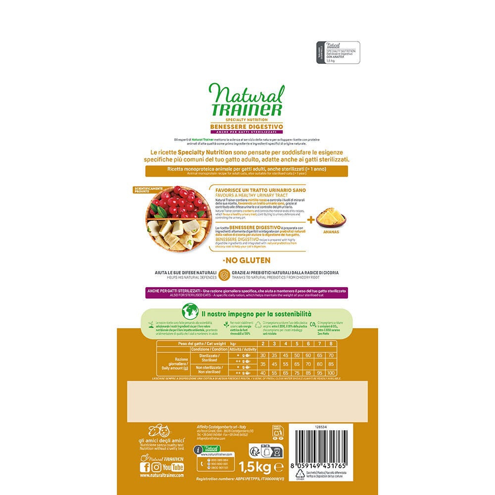 SPECIALTY NUTRITION BENESSERE DIGESTIVO ANIMAL MONOPROTEIN FORMULA WITH DUCK