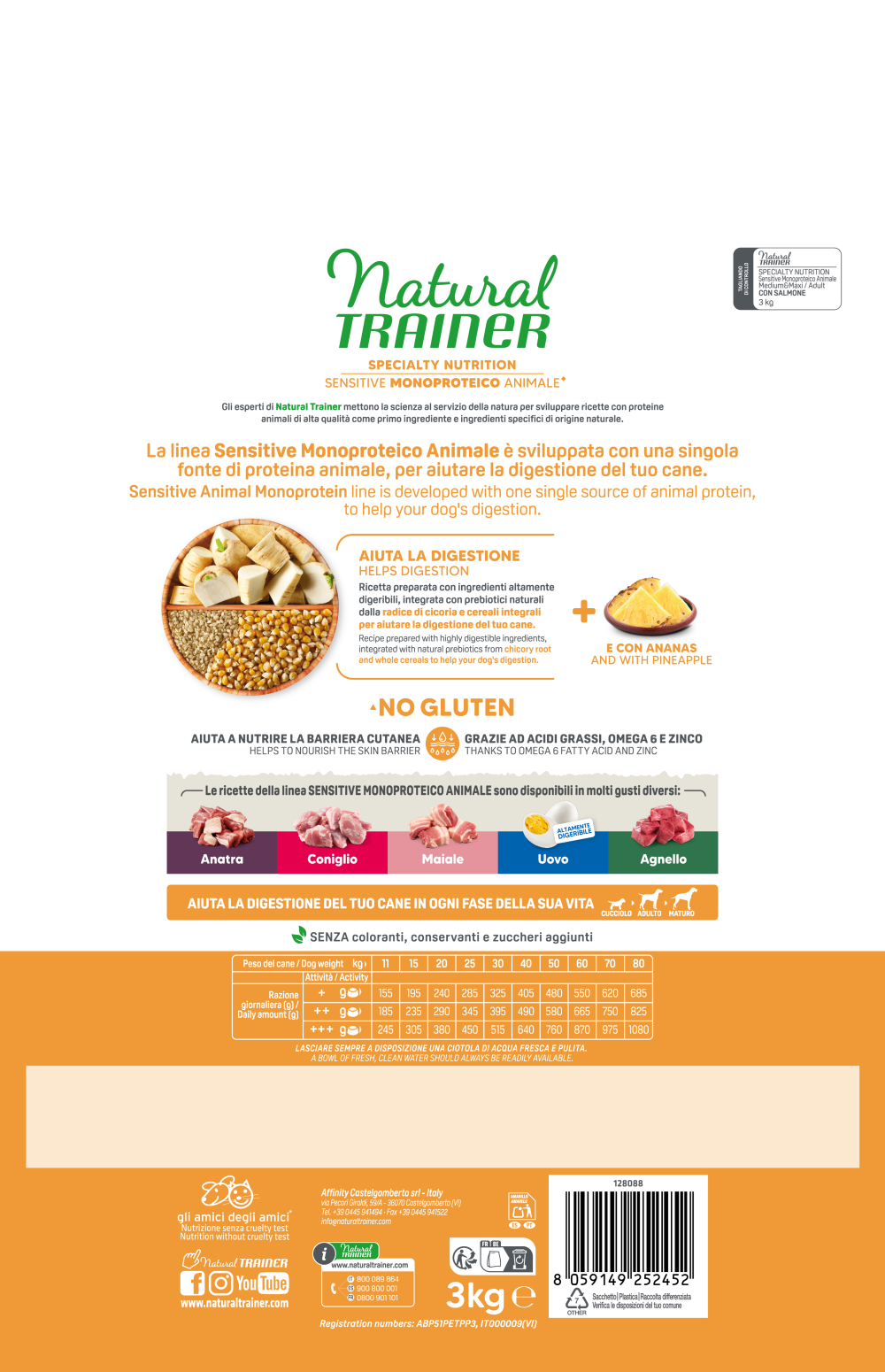 SPECIALTY NUTRITION SENSITIVE MONOPROTEICO ANIMALE NO GLUTEN MEDIUM&MAXI ADULT CON SALMONE E CEREALI INTEGRALI