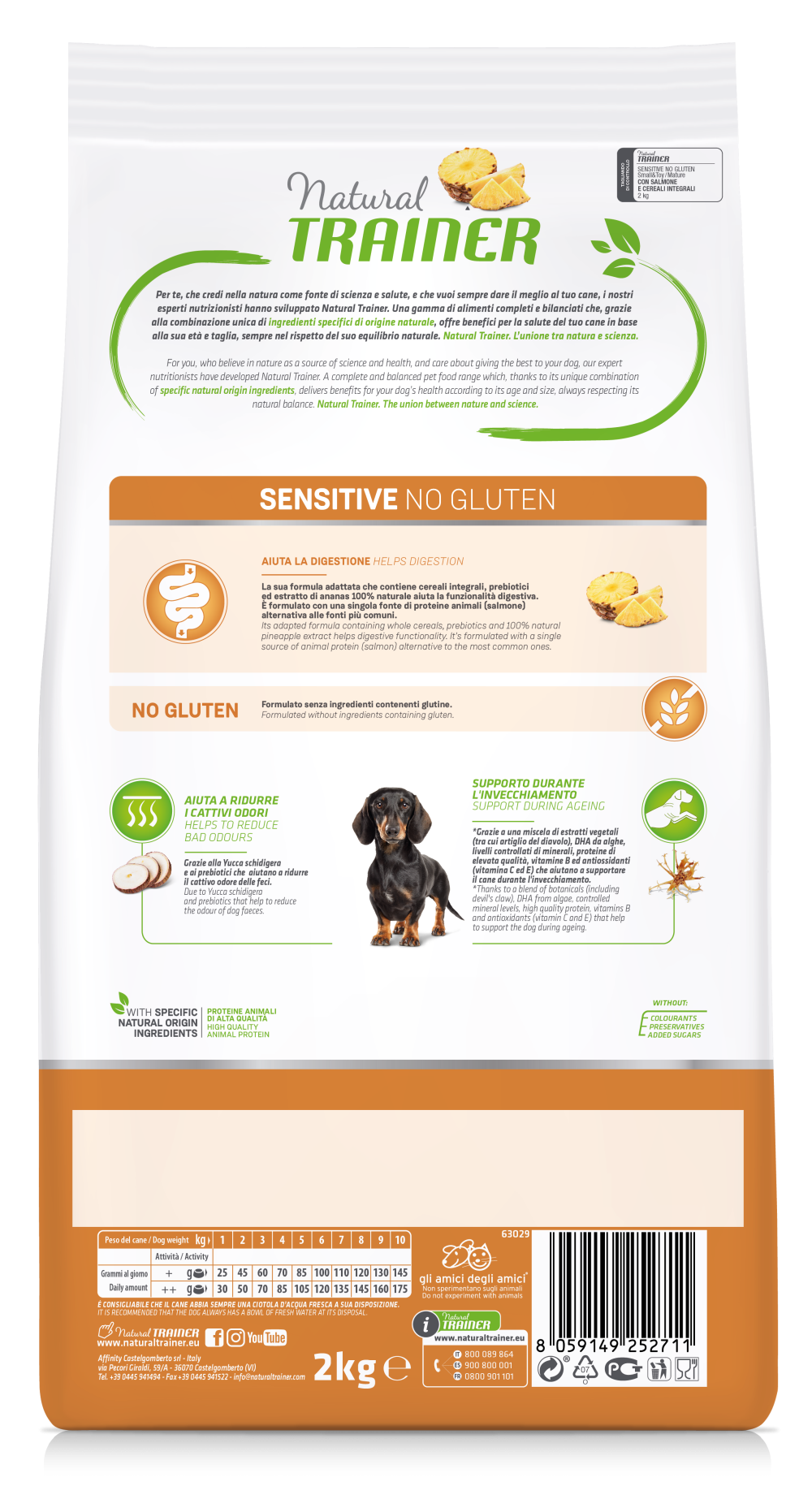 SPECIALTY NUTRITION SENSITIVE MONOPROTEICO ANIMALE NO GLUTEN SMALL&TOY PUPPY&JUNIOR WITH SALMON AND WHOLE CEREALS