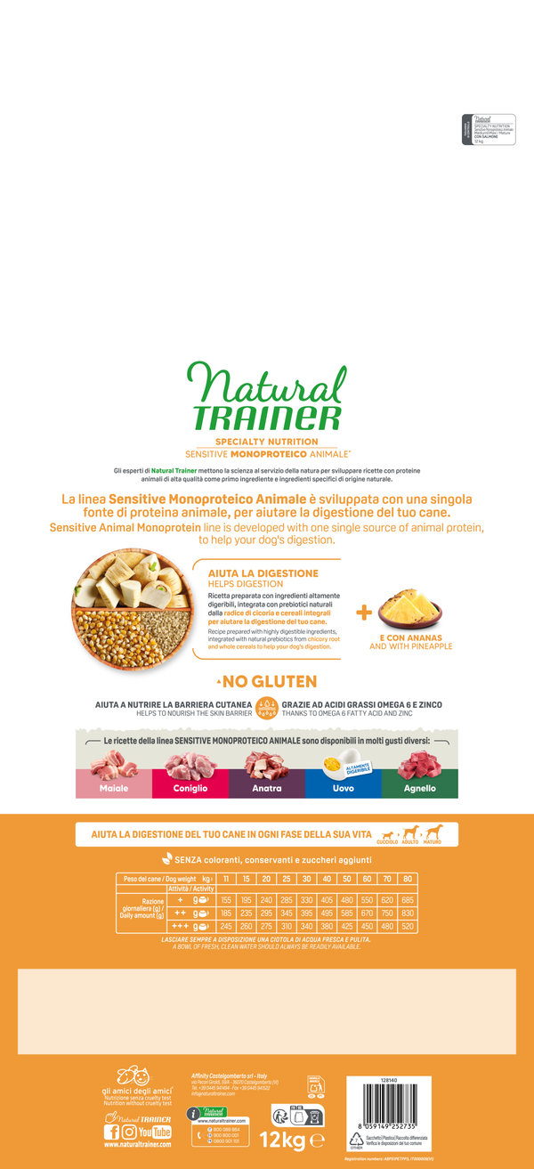 SPECIALTY NUTRITION SENSITIVE MONOPROTEICO ANIMALE NO GLUTEN MEDIUM&MAXI MATURE WITH SALMON AND WHOLE CEREALS