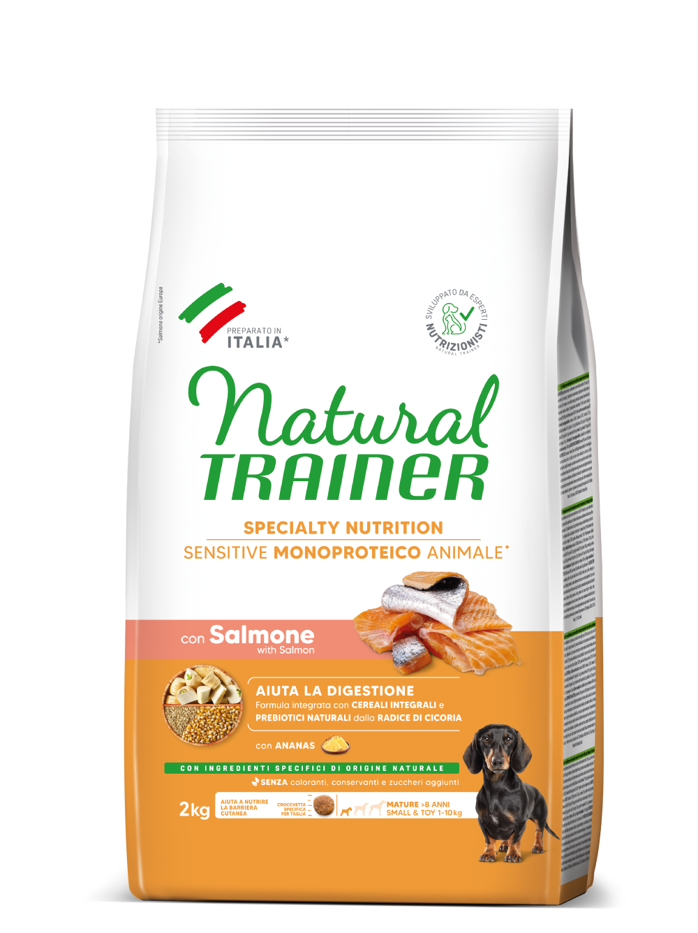 SPECIALTY NUTRITION SENSITIVE MONOPROTEICO ANIMALE NO GLUTEN SMALL&TOY MATURE WITH SALMON AND WHOLE CEREALS