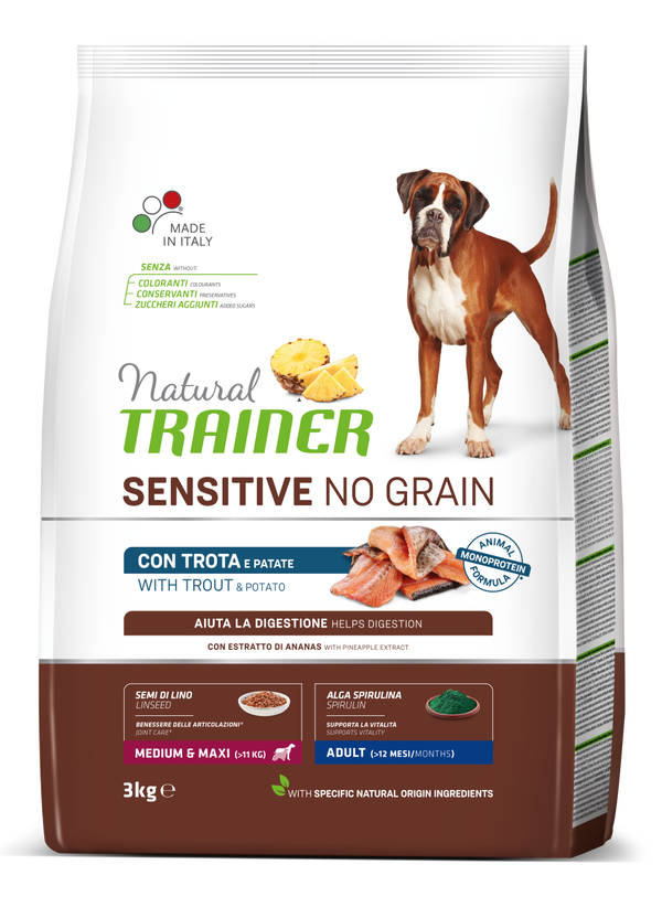 SPECIALTY NUTRITION NO GRAIN MONOPROTEICO ANIMALE ADULT WITH TROUT