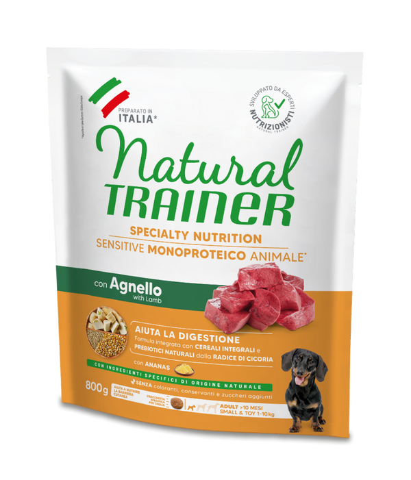 SPECIALTY NUTRITION SENSITIVE MONOPROTEICO ANIMALE NO GLUTEN SMALL&TOY ADULT CON AGNELLO E CEREALI INTEGRALI