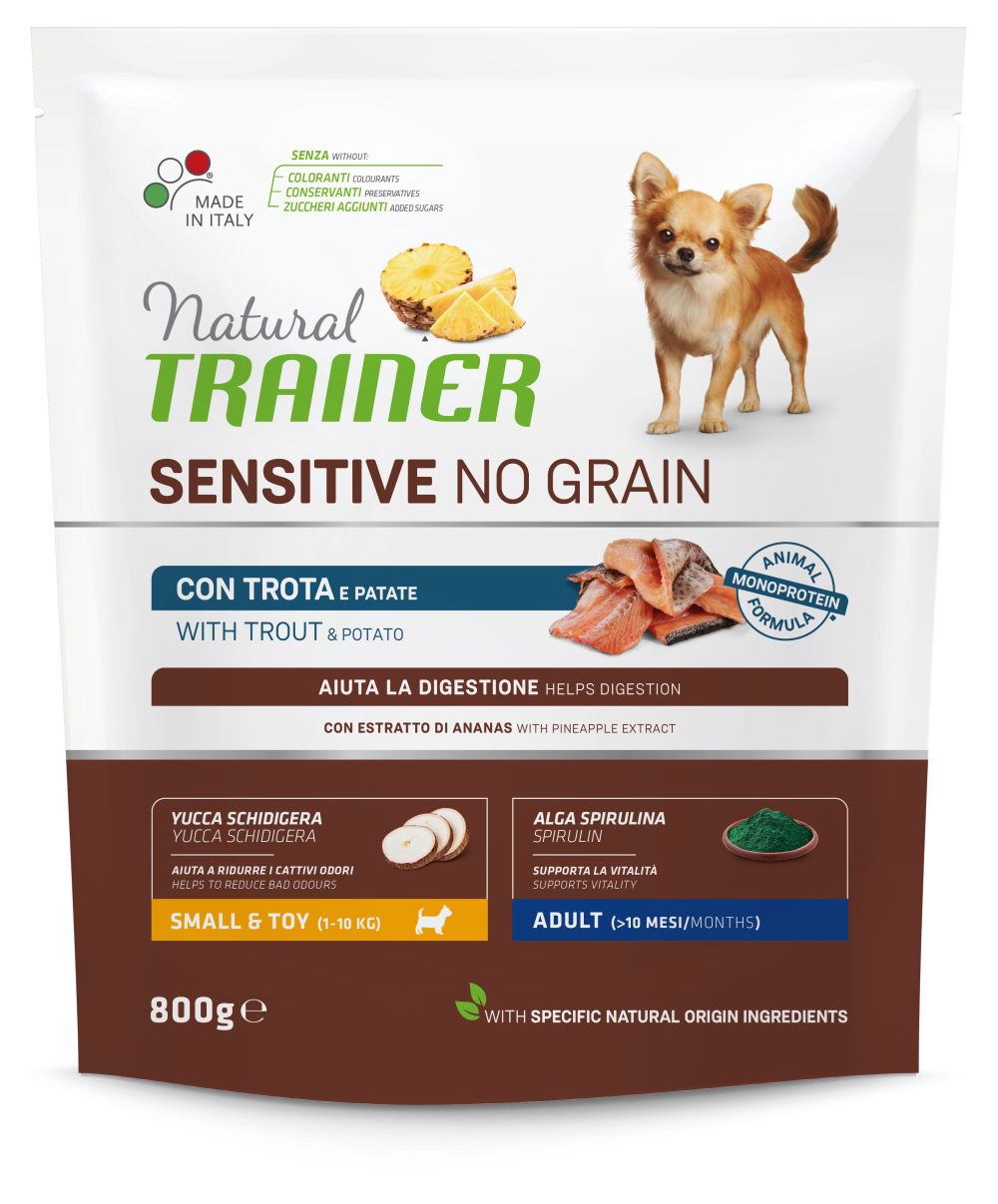 SPECIALTY NUTRITION NO GRAIN MONOPROTEICO ANIMALE SMALL&TOY ADULT WITH TROUT