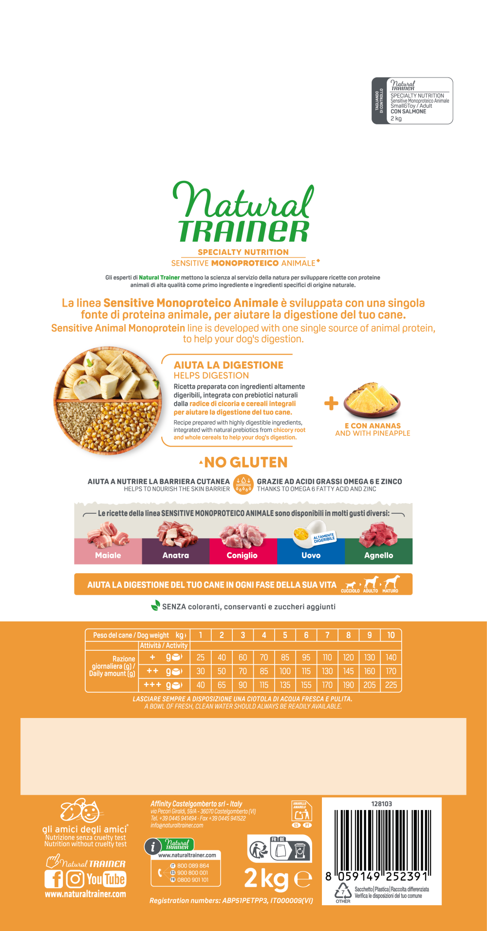 SPECIALTY NUTRITION SENSITIVE MONOPROTEICO ANIMALE NO GLUTEN SMALL&TOY ADULT CON SALMONE E CEREALI INTEGRALI