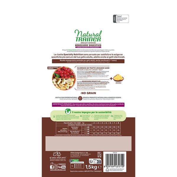 SPECIALTY NUTRITION BENESSERE DIGESTIVO ANIMAL MONOPROTEIN FORMULA WITH TROUT