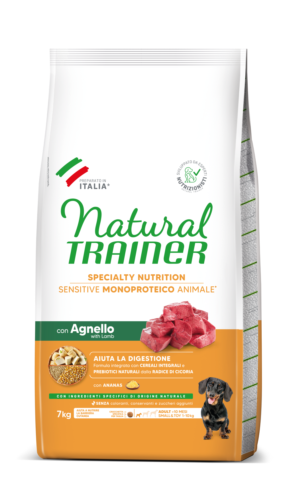 SPECIALTY NUTRITION SENSITIVE MONOPROTEICO ANIMALE NO GLUTEN SMALL&TOY ADULT WITH LAMB AND WHOLE CEREALS