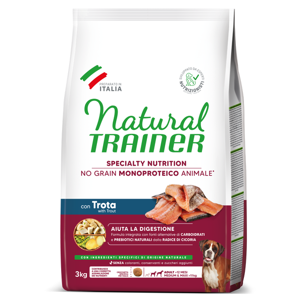 SPECIALTY NUTRITION NO GRAIN MONOPROTEICO ANIMALE ADULT WITH TROUT