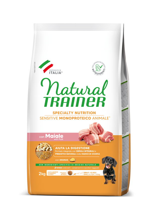 SPECIALTY NUTRITION SENSITIVE MONOPROTEICO ANIMALE NO GLUTEN SMALL&TOY ADULT WITH PORK AND WHOLE CEREALS