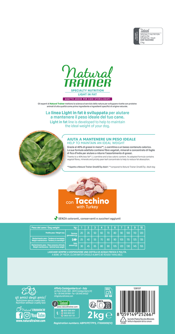 SPECIALTY NUTRITION LIGHT IN FAT SMALL&TOY ADULT WITH TURKEY