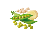 Con patate, ceci e piselli
