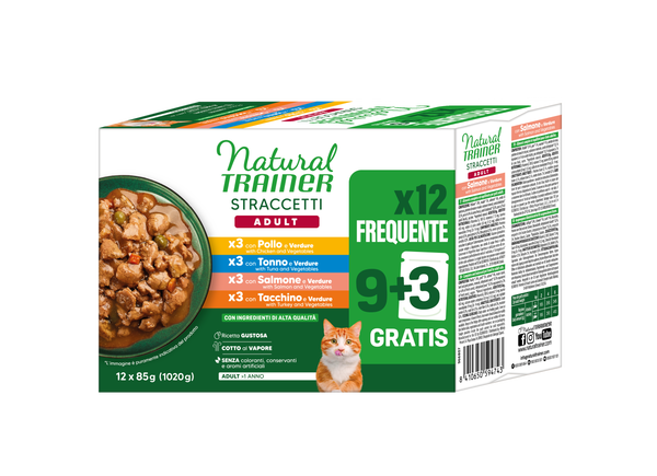 STRACCETTI ADULT MULTIPACK X12 WITH CHICKEN, TUNA, SALMON AND TURKEY