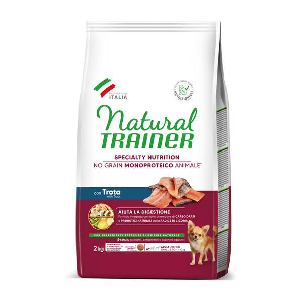 SPECIALTY NUTRITION NO GRAIN MONOPROTEICO ANIMALE SMALL&TOY ADULT WITH TROUT