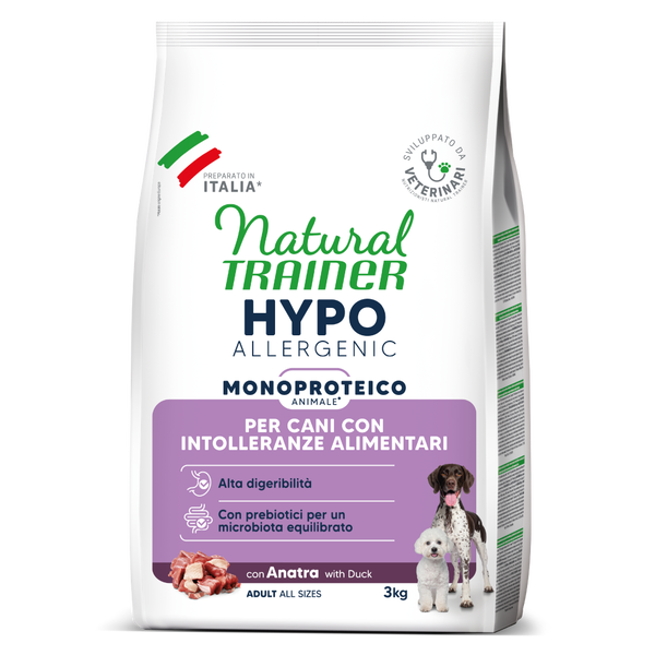 NATURAL TRAINER HYPOALLERGENIC MONOPROTEICO ANIMALE CON ANATRA