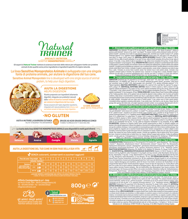 SPECIALTY NUTRITION SENSITIVE MONOPROTEICO ANIMALE NO GLUTEN SMALL&TOY ADULT WITH EGG AND WHOLE CEREALS