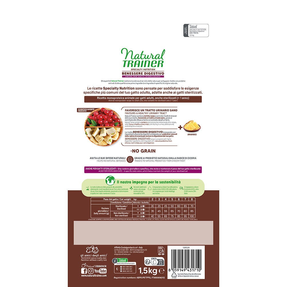 SPECIALTY NUTRITION BENESSERE DIGESTIVO ANIMAL MONOPROTEIN FORMULA WITH TROUT
