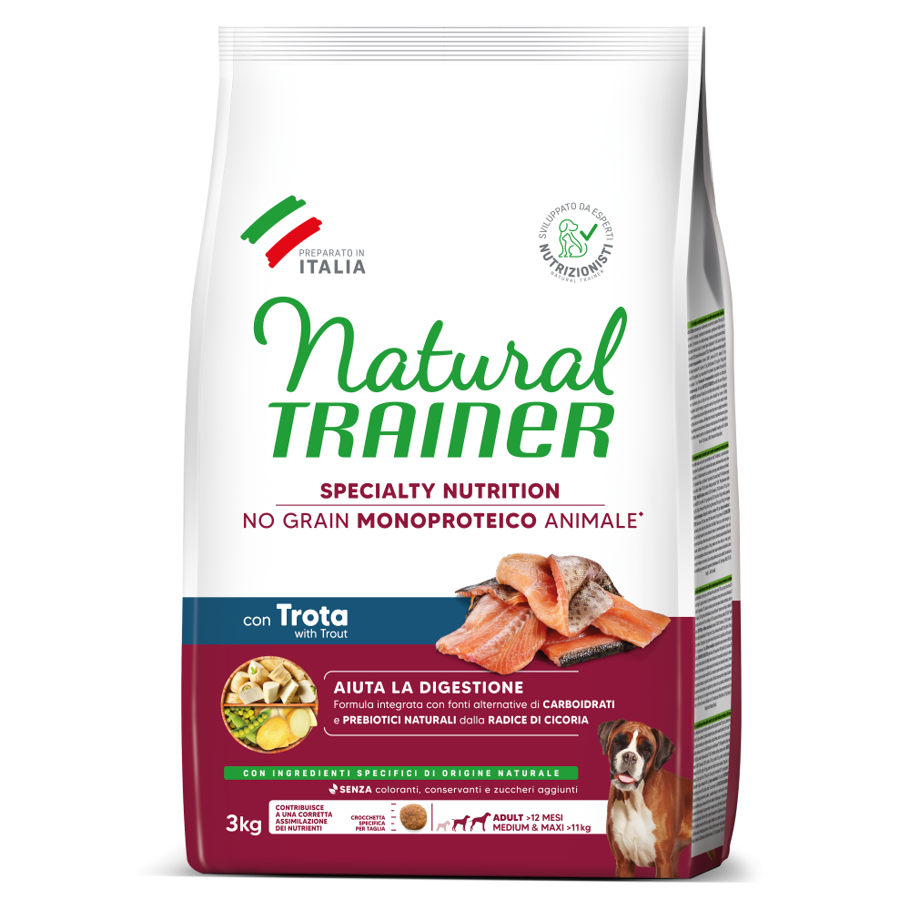 SPECIALTY NUTRITION NO GRAIN MONOPROTEICO ANIMALE ADULT WITH TROUT