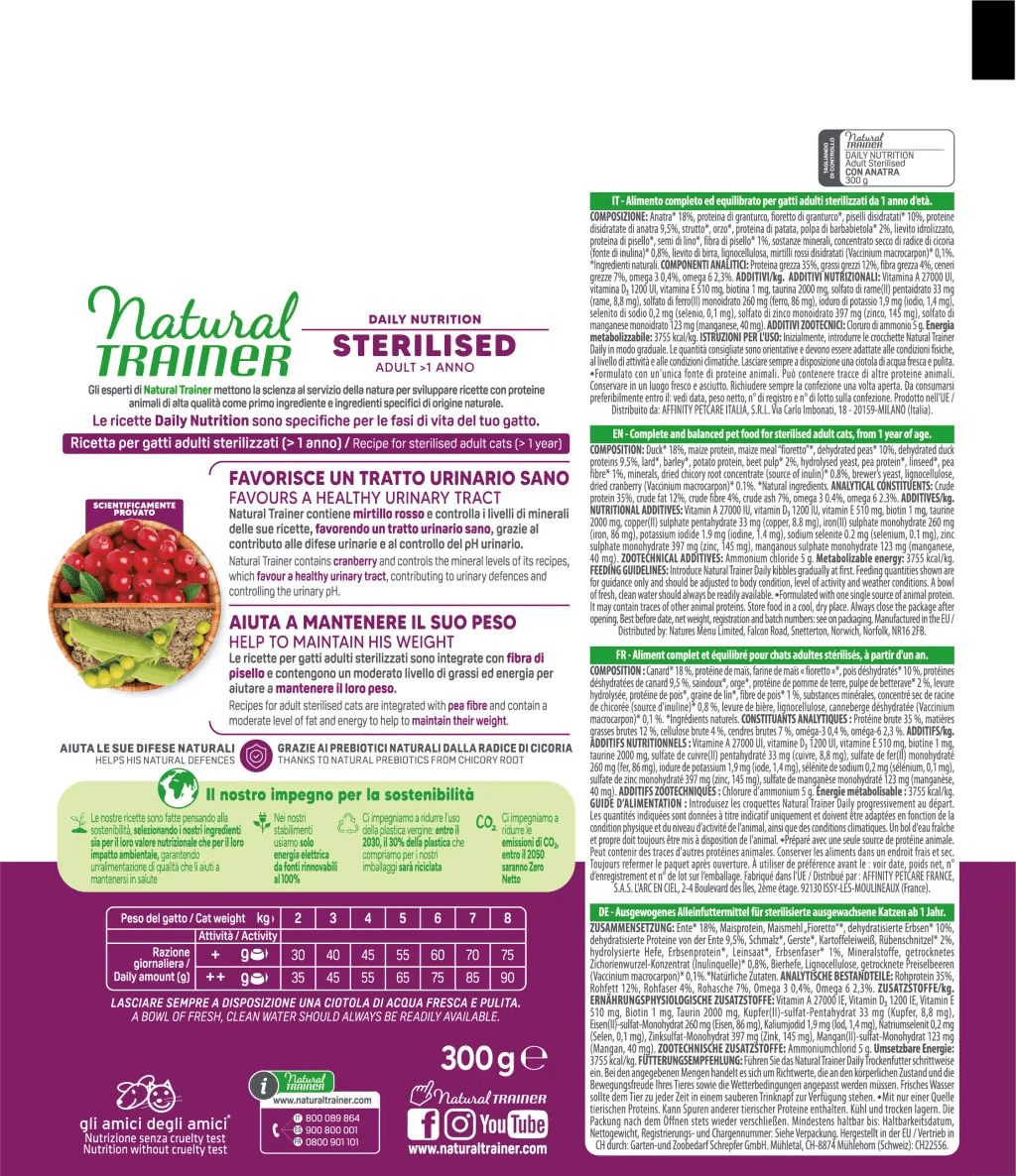 DAILY NUTRITION STERILISED ADULT ANIMAL MONOPROTEIN FORMULA WITH DUCK