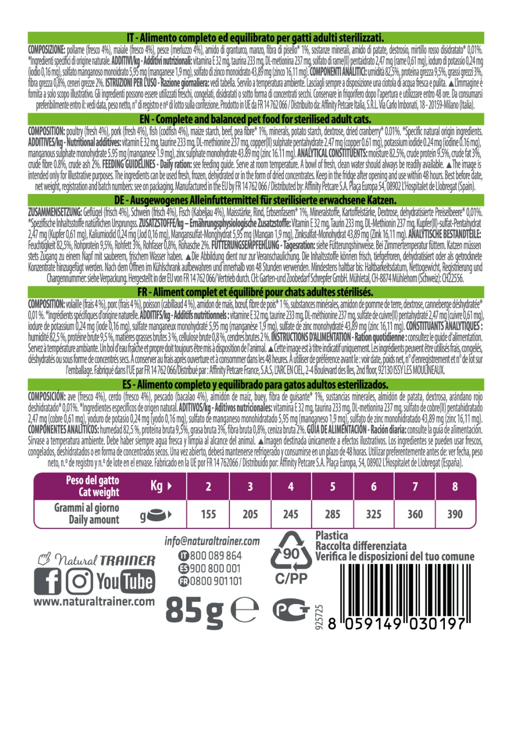 STERILISED ADULT CODFISH WET